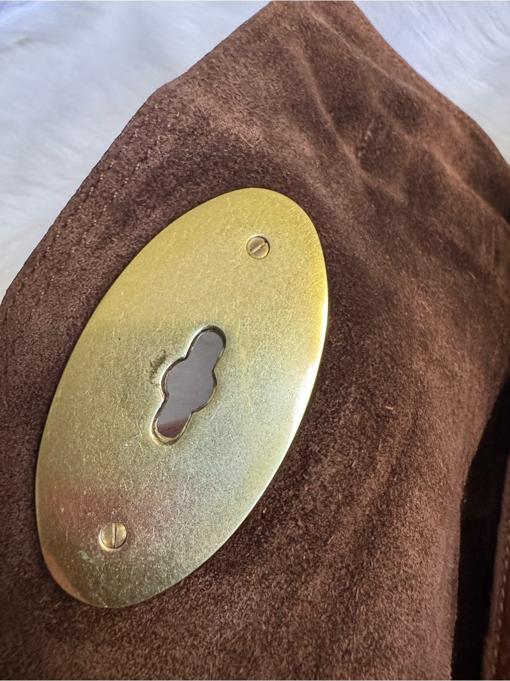 Brown Leather Satchel with Gold Hardware - Picture 16 of 16